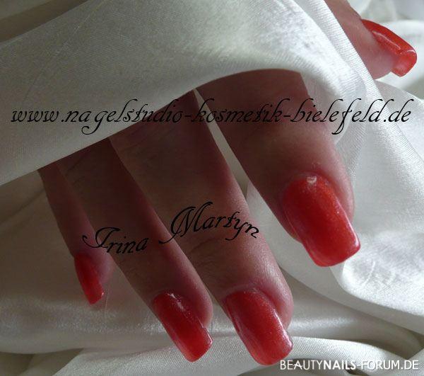 Acrylmodellage mit Farbgel Acrylnägel - Rote Fingernägel / Farbgel von Nail House Julija Nailart