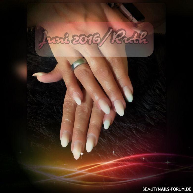 Acrylmodellage natural/ weiß Acrylnägel - Coverpowder "Natural Extensions" + "Absolutly Nailart
