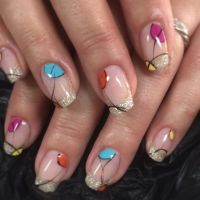 Popart Nails bunt - Glitzer French Acrylnägel