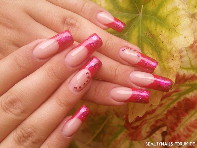 French pink mit Glitter Frühling- & Sommer -  Nailart