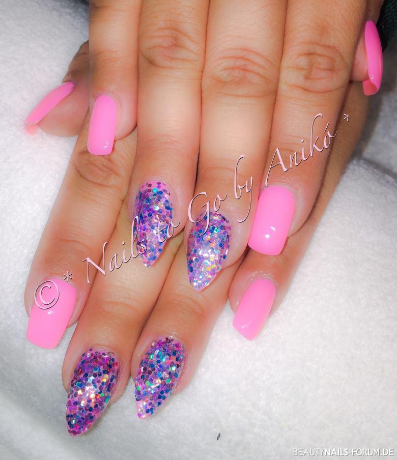 Neon Baby-Pink & Multi-Glitter Sommer