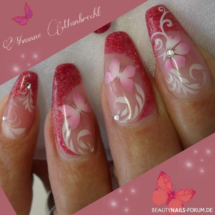 Strawberry Nails mit Airbrush Frühling- & Sommer - Golden Strawberry von MPK Nailart