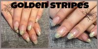 golden stripes - Frenchdesing & Stamping Gelnägel