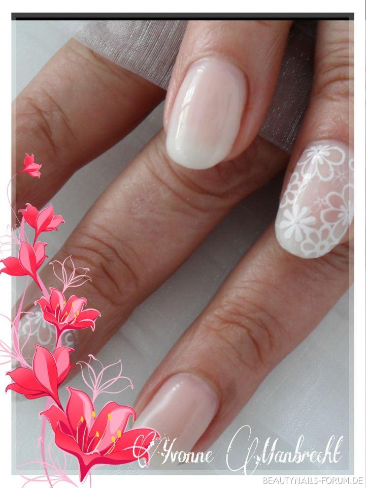 Babyboomer Gelnägel und Stamping Hochzeitsnägel - Alle Gele von MPK - Nails ausser das Soft White ( Selber gemixt Nailart