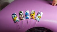 Disney Nailart - Donald, Goofy, Daisy, Pluto Mustertips