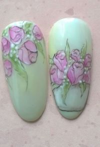 Gelmalerei rosa Blumen auf marmoriertem Fullcover Mustertips