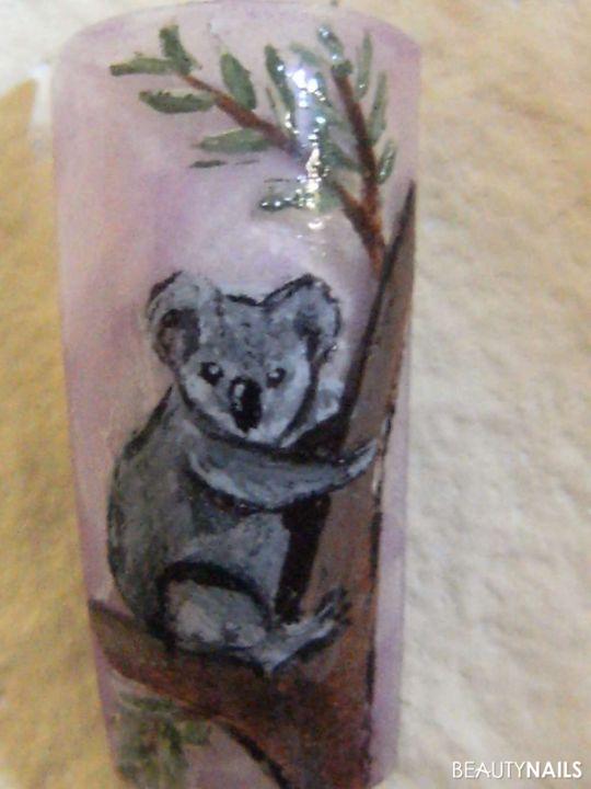 koala Mustertips - pinselmalerei Nailart