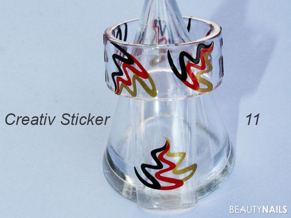 WM Sticker mit Deutschland-Farben - 004 Mustertips - Nail Art Stcker mit Deutschland-Farben passen zur Fußball WM Nailart