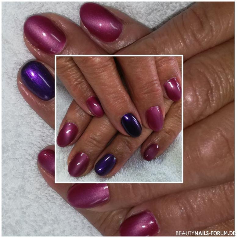 Elegante, schlichte Nägel in lila und rosa Nageldesign rosa lila - Nail Code und Catherine, Gearbeitet mit Gel Nailart