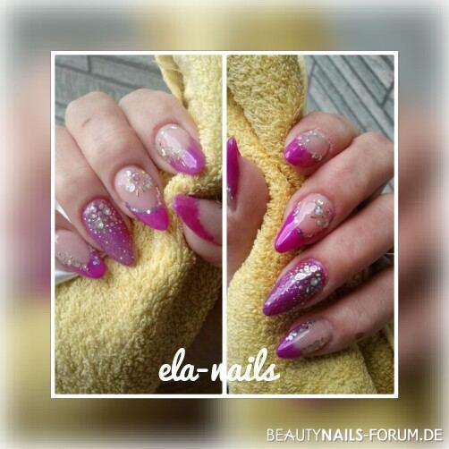 French in lila neon Farben Nageldesign -  Nailart
