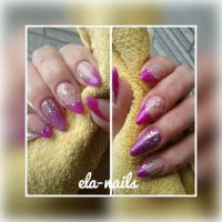 French in lila neon Farben Nageldesign