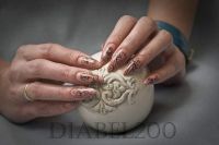 Hybryde manicure+selbs gemaltes Muster Nageldesign