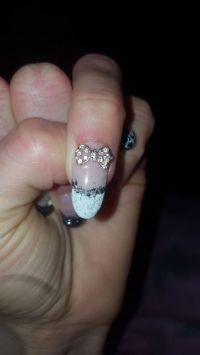 make up Cover mit french spitze stamping & Schleife Nageldesign