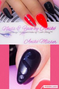 Neon Red & Black Matt & Glam Nails... Nageldesign