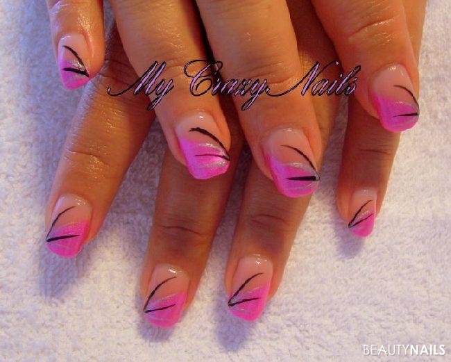 Pink Fineliner Nageldesign - Make Up Natur Jolifin... Finerliner Pink Metallic, Silber und Nailart