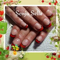 Rot/schwarz French Manicure Nageldesign