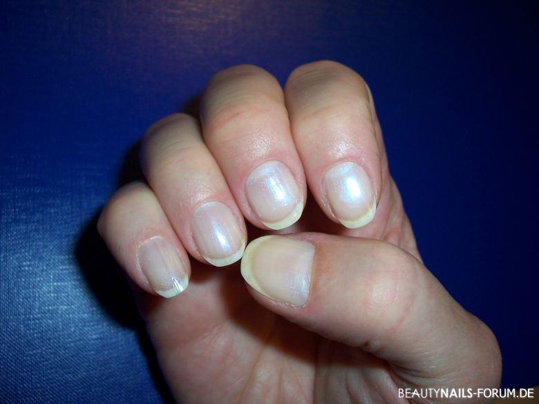 Square nude nails - perlmutt