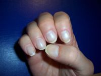 Square nude nails - perlmutt Naturnägel