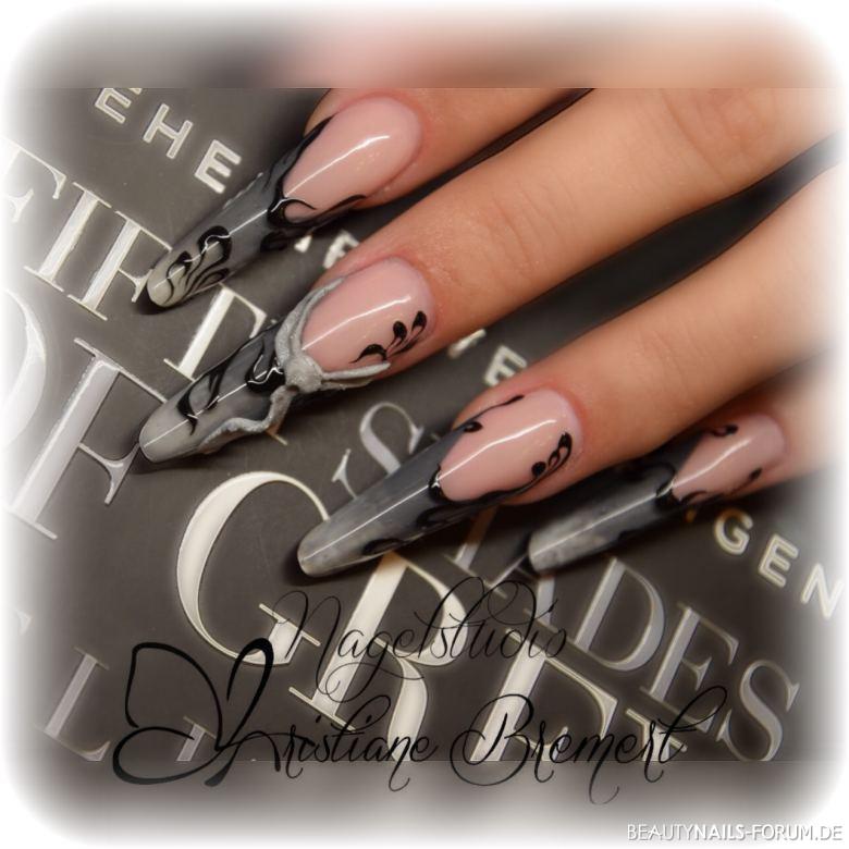 Fifty Shades of Grey - graues, tolles Nageldesign