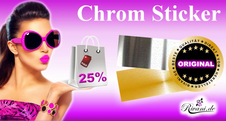 Aktionscode: Chrom Sticker 25% Rabatt vom 26/04  - 01/05/2016 auf Chrom Sticker in Online-Shop