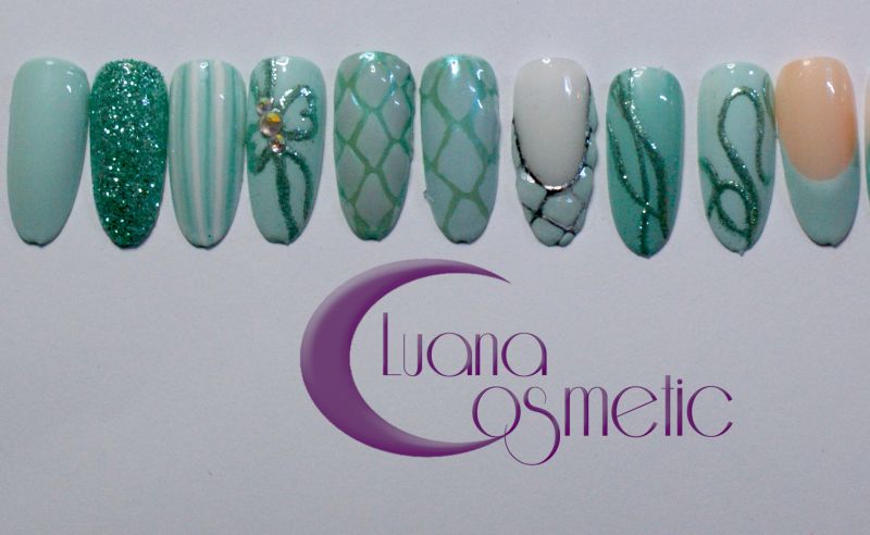 Schnelle Studio Nailart in Mint Anleitungen von Luana Cosmetic in Nageldesign
