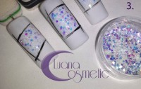 Den Rahmen mit Glittermix füllen (sollte Schneeflittern imitieren) Winterblues Anleitungen Luana Cosmetic in Nageldesign