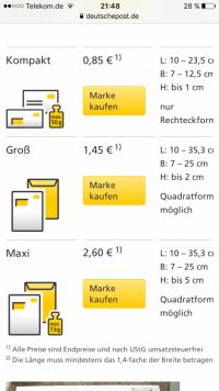 Versandkosten Deutsche Post Mse Farbgel Sammelbestellung in Sammelbestellungen