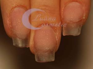 Die Nägel mit Klaren Pulver verlängern, und das Nagelbett mit Make up  Anleitungen von Luana Cosmetic in Nageldesign