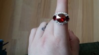 Ring ""Lady in Red""  1 Mein erster Swarovski Anhänger  - in Small Talk