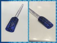 knitted nailart - dunkelblau matt mit Farbverlauf Strickdesign zum nachmachen in Nageldesign