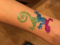 Glitzer tattoo Gecko Angebot für Straßenfest in Marketing