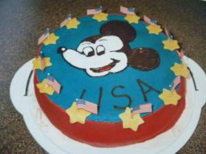 Micky-Maus-Torte Motivtorte - Micky USA in Basteln