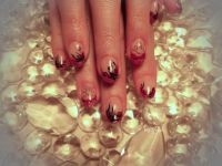 Acrylnägel mit Stamping und Malerei Acrylnägel