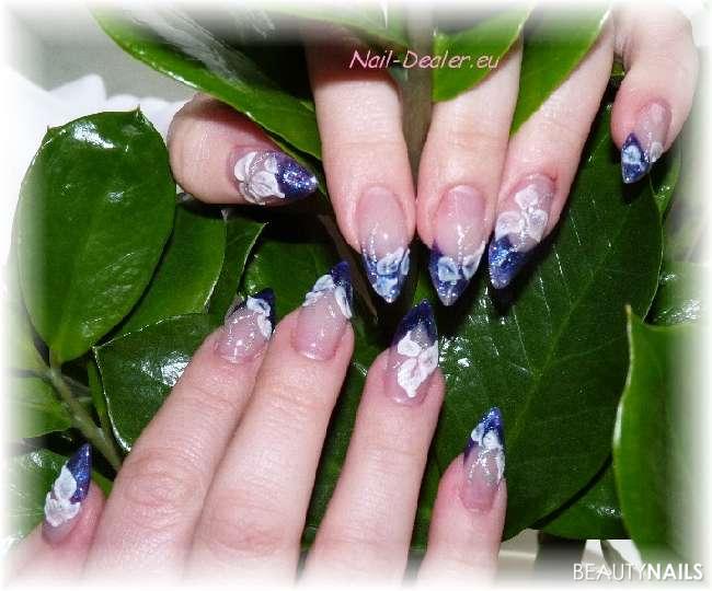 Missgeschick Acrylnägel - Alles Acryl von Abc ( Lila mit Pigmenten gemischt), GlitzerMeine Nailart