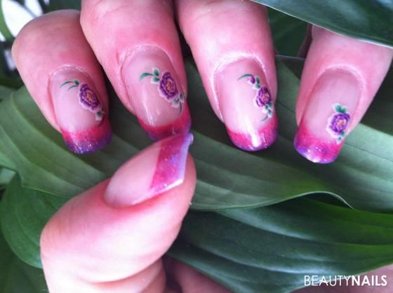 Ombre-Nails in Lila - Pink Acrylnägel - Make-up rosa, Rapsberry Pearl und Clear von Touche, Lila no-name... Nailart
