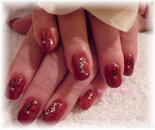 Red Fever Acrylnägel - Farbe Nailselection, Airbrushfarbe (No Name), Versiegelung ABC, Nailart