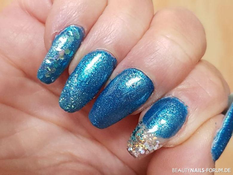 Urlaubsnägel türkisblau mit zwei Glasnägeln Frühling- & Sommer blau türkis - Meine Urlaubsnägel im November für Ägypten.NNV mit Gel, beide Nailart