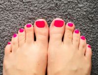 Rosa Fußnägel Füsse