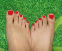 Roter Nagellack Fußnägel Füsse