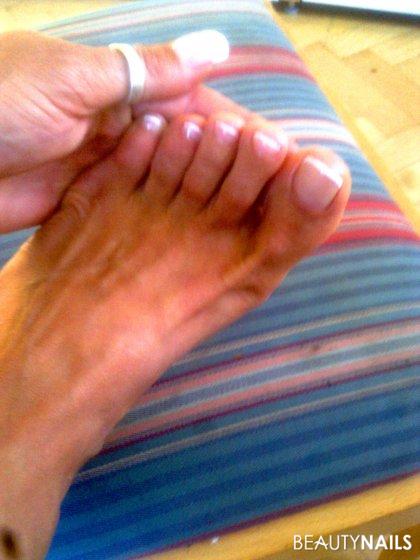 Sommerliche Fussfrench Nägel Füsse - meine erste Fußmodellage, ganz dezent Nailart