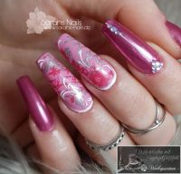 Ballerina Chrome & Stamping Nails Gelnägel