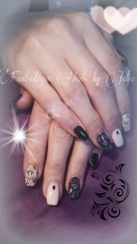 Fullcover schwarz / rosa Gelnägel