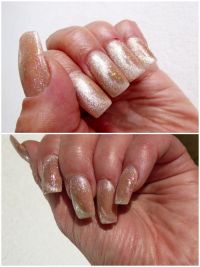 Gel hautfarben / rose' mit Cat eye Gellack Gelnägel