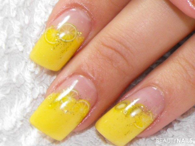 Gelbe Zitronen Nägel