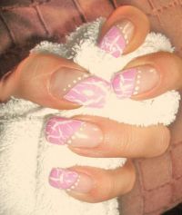Gelnägel mit Crackle Lack rosa.... Gelnägel