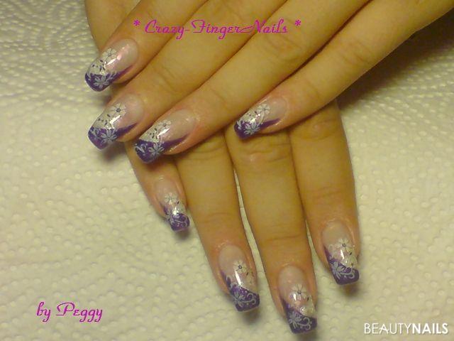 Glitter/Violett & Glitter/SilverDream Gelnägel - meine eigenen Nägel......Aufbau mit Softgel Colour von Cameleon...French Nailart