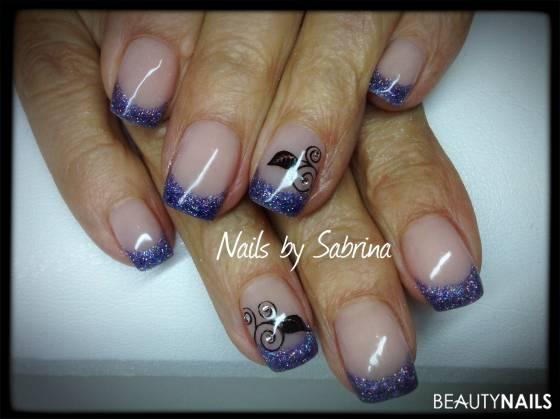 Glitterfrench & Stamping Gelnägel - Alle Gele RM Beautynails Nailart