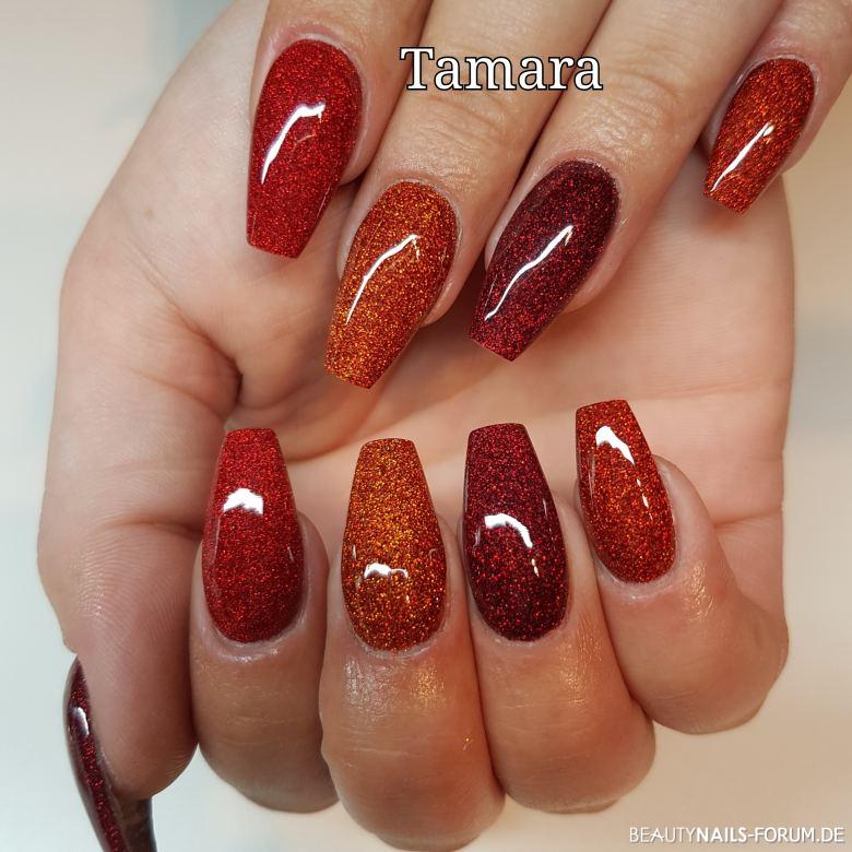 Glitternagel In Herbstfarben Fullcover Design Gelnagel