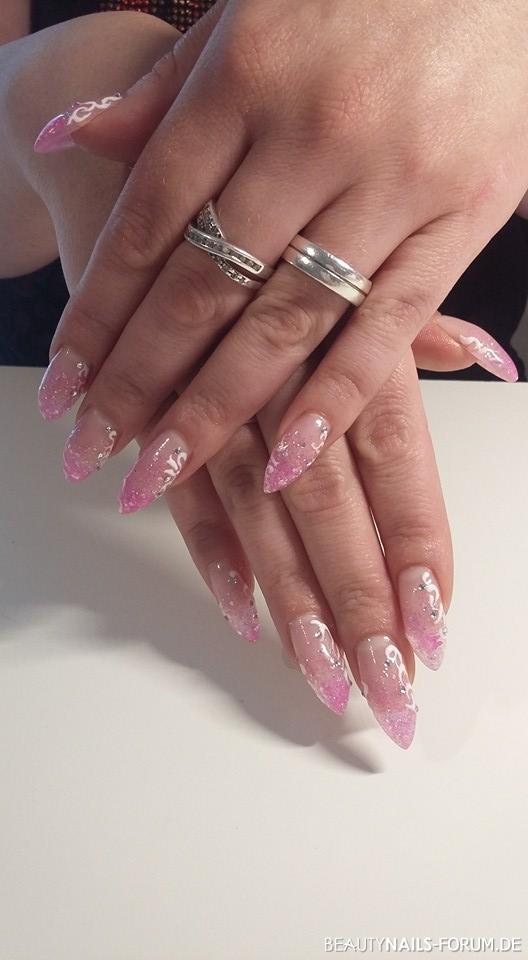 Glitzer in Pink Gelnägel pink rosa - Glitzerverlauf von Sparkle Nails Nailart