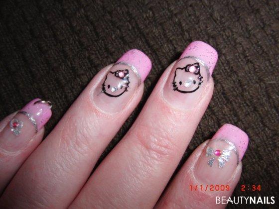 Hello Kitty pink Gelnägel - Meine Eigenen...Eubecos und Jolifin Gele, Stamping, Sticker und Nailart